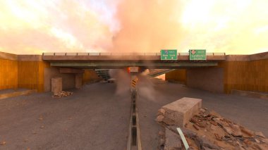 Otoyol yangınının 3 boyutlu görüntüsü