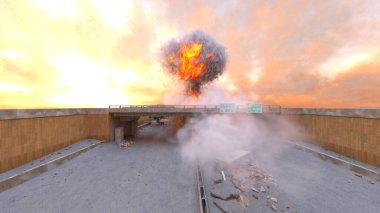 Otoyol yangınının 3 boyutlu görüntüsü