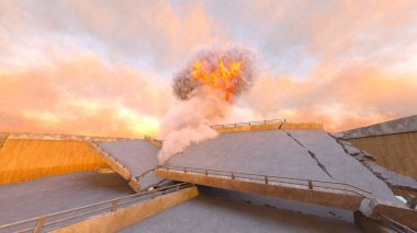 Otoyol yangınının 3 boyutlu görüntüsü