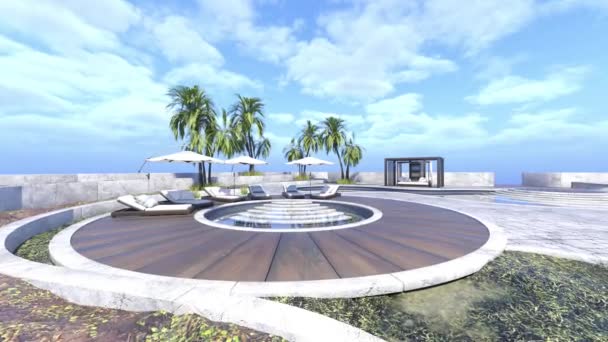 Rendering Rooftop Swimming Pool — Vídeo de stock