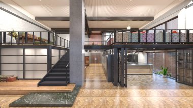 Oturma odasının 3 boyutlu görüntüsü