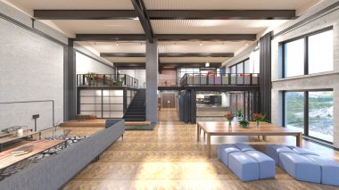 Oturma odasının 3 boyutlu görüntüsü