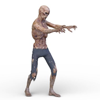 Erkek bir zombinin 3 boyutlu canlandırması