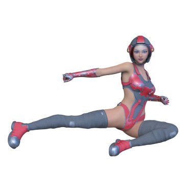 Bir siber kadının 3 boyutlu canlandırması