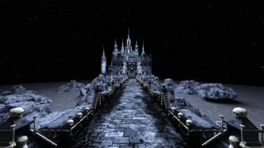 3D rendering of the skeleton castle