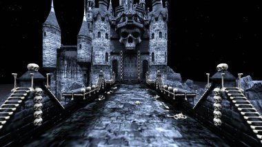 3D rendering of the skeleton castle