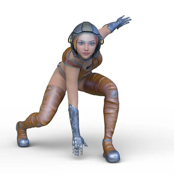 Rendering Cyber Woman — Stock Photo, Image