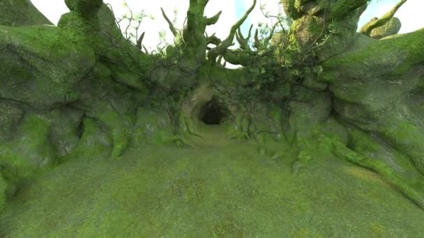 Rendering Cave Tree Roots — Stok video