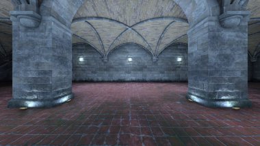 3D rendering of the palace banquet hall