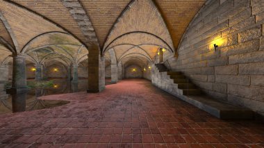 3D rendering of the palace banquet hall