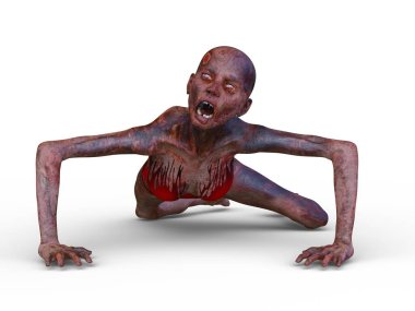 3 boyutlu dişi zombi tasviri