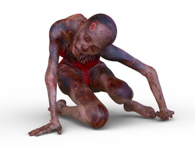 3 boyutlu dişi zombi tasviri