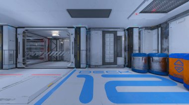 İçerideki uzay aracının 3B görüntülemesi