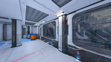 İçerideki uzay aracının 3B görüntülemesi