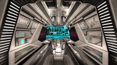 İçerideki uzay aracının 3B görüntülemesi