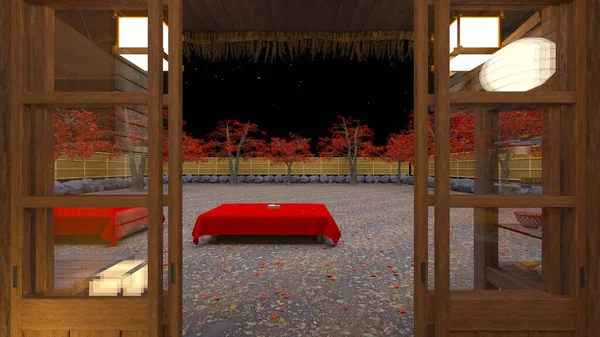 Rendering Japanese Tea House — стокове фото