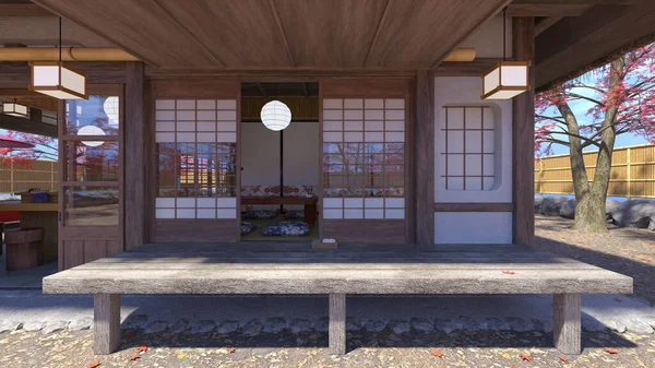Rendering Japanese Tea House — Stock fotografie