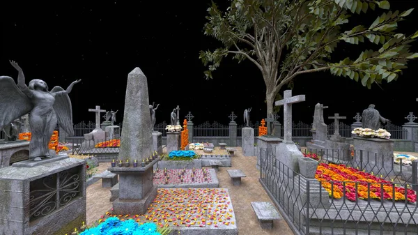 Візуалізація Кладовища — стокове фото