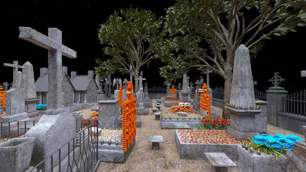 Rendering Cemetery — Fotografia de Stock