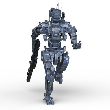 Bir savaş robotunun 3 boyutlu canlandırması