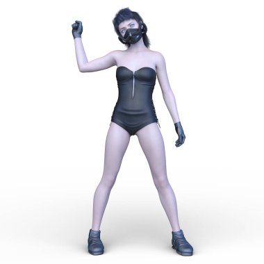 Bir siber kadının 3 boyutlu canlandırması