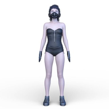 Bir siber kadının 3 boyutlu canlandırması