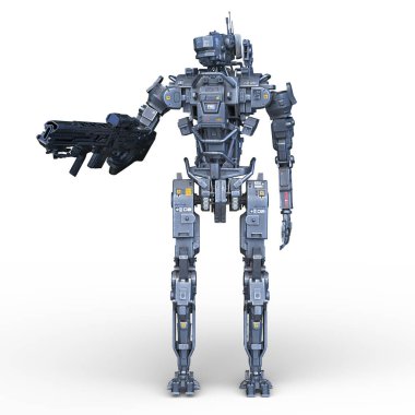 Bir savaş robotunun 3 boyutlu canlandırması
