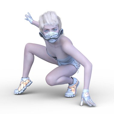 Bir siber kadının 3 boyutlu canlandırması