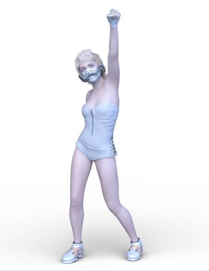 Bir siber kadının 3 boyutlu canlandırması