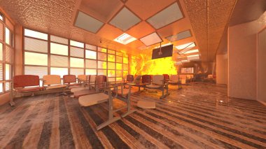 Yangın sahnesinin 3 boyutlu canlandırması