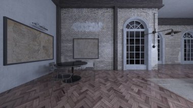 Oturma odasının 3 boyutlu görüntüsü