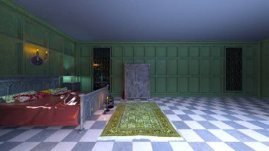 3D rendering of the private rooms lit by candles