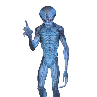 bir uzaylı 3D render