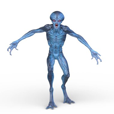 bir uzaylı 3D render