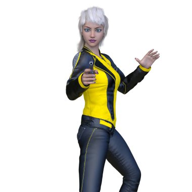 Süper bir kadının 3B canlandırması