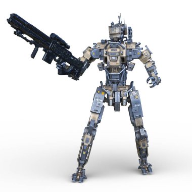 Bir savaş robotunun 3 boyutlu canlandırması