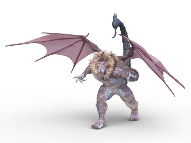 3D rendering of a monster lion