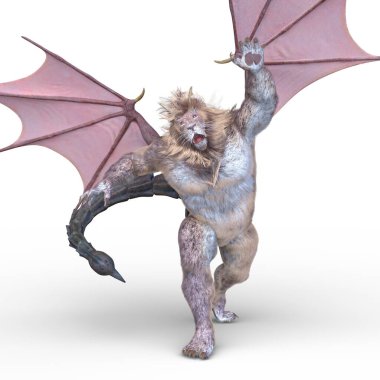 3D rendering of a monster lion