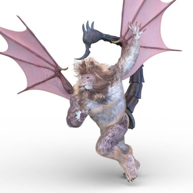 3D rendering of a monster lion