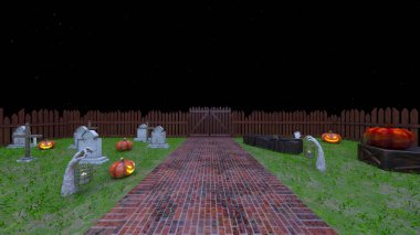 Mezarlığın 3 boyutlu canlandırması