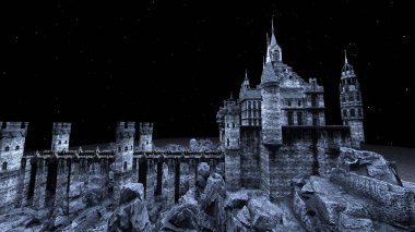 3D rendering of the skeleton castle
