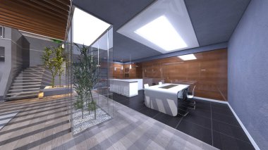 Yemek odasının 3 boyutlu görüntüsü