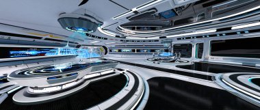 Uzay aracındaki teftiş odasının 3 boyutlu görüntülenmesi