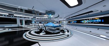 Uzay aracındaki teftiş odasının 3 boyutlu görüntülenmesi