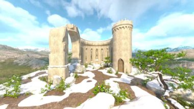 3D rendering of the temple at the summit