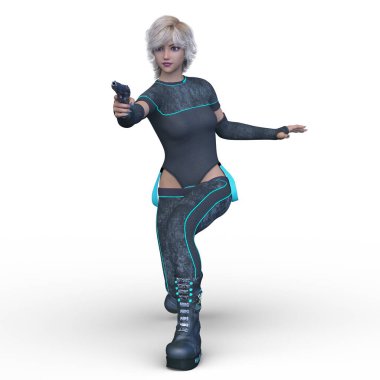 Süper bir kadının 3B canlandırması