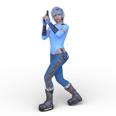 Süper bir kadının 3B canlandırması