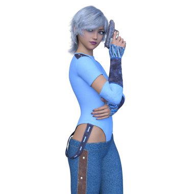 Süper bir kadının 3B canlandırması