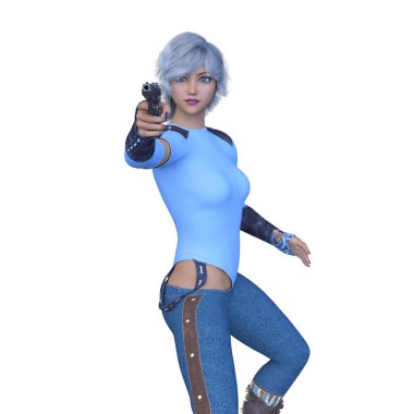 Süper bir kadının 3B canlandırması