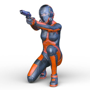 Bir siber kadının 3 boyutlu canlandırması